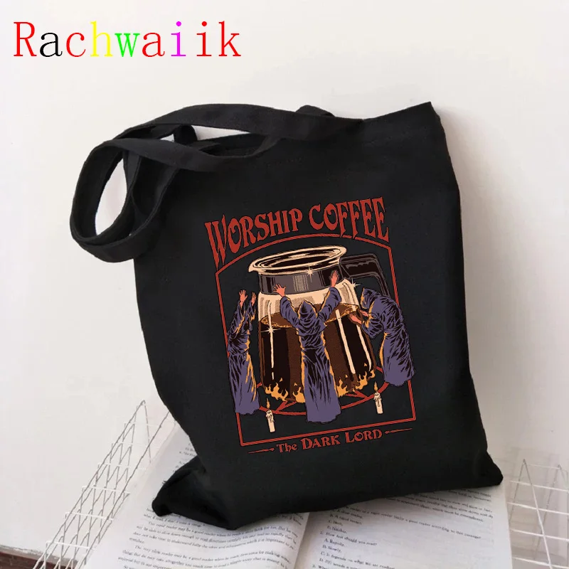 Satan Shopping Bag Graphic Tote Vintage Harajuku Shopper Bag Women Canvas Shoulder Bag Female Ulzzang Funny Eco Large-capacity