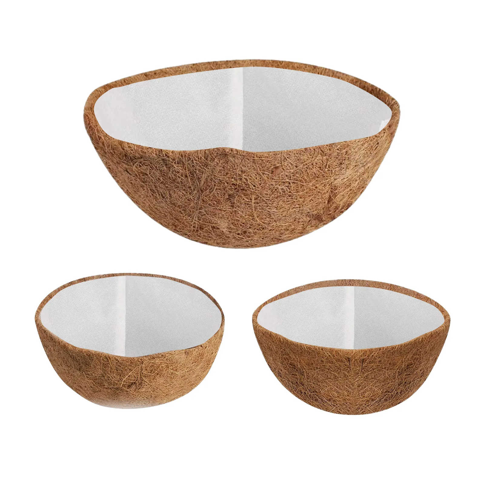 Replaceable Thick Coco Coir Liners Multiple Sizes Strong Water Absorption Coconut Fiber Lining For Hanging Planter Basket