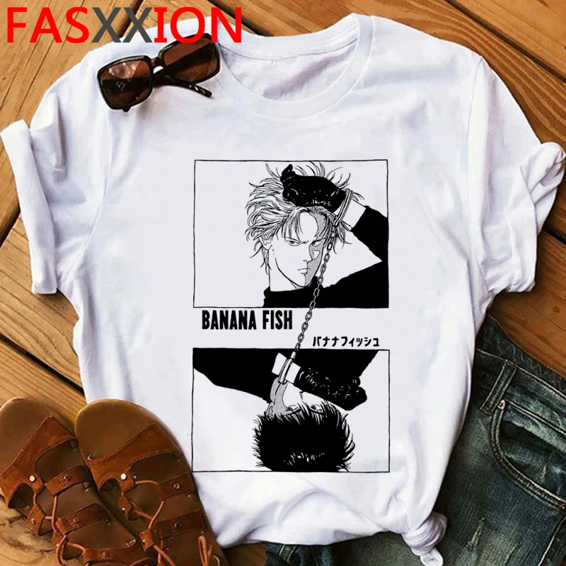 Banana Fish Funny Cartoon Summer T Shirt Women Casual Japanese Anime T-shirt Graphic Streetwear Aesthetic Tshirt 90s Tops Female