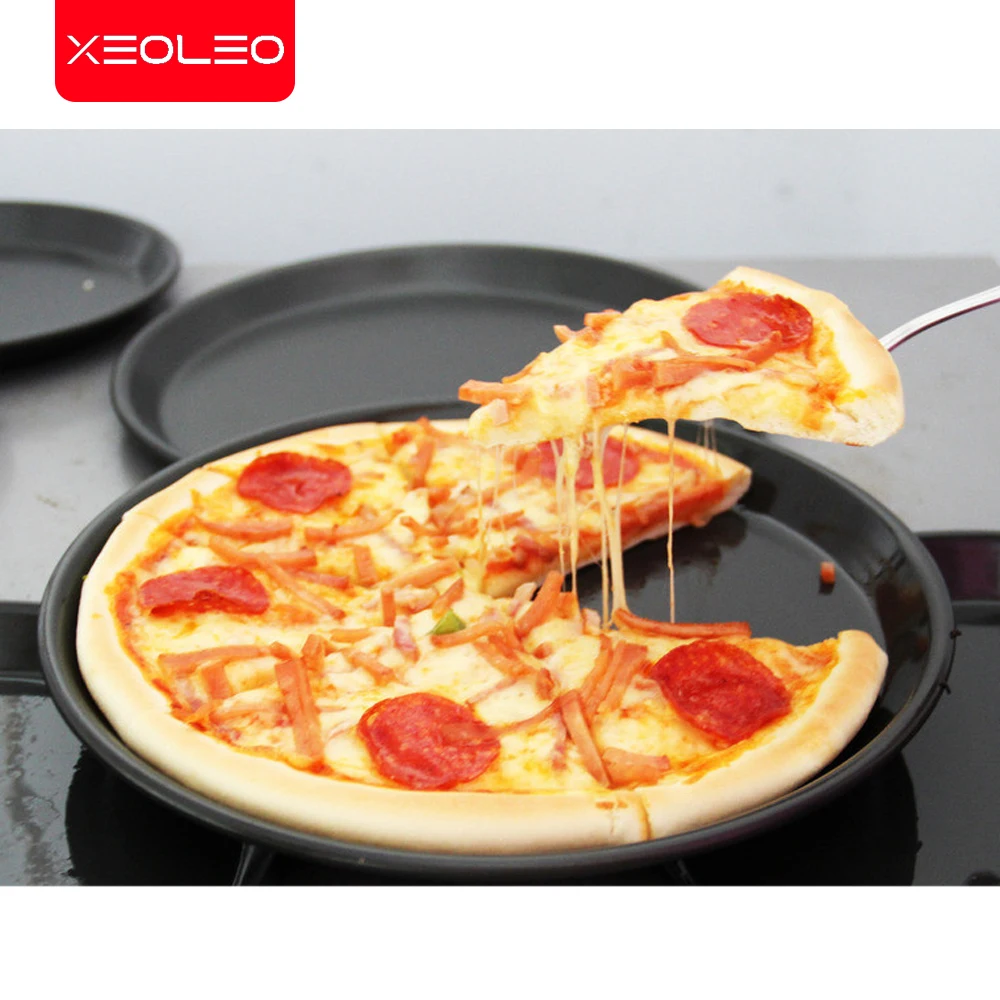 XEOLEO 11 inch Pizza Plate Non-stick Hob Pizza Shovel Stainless Steel Household Tool Hamburg Pan Baking Mould Cake With Knife