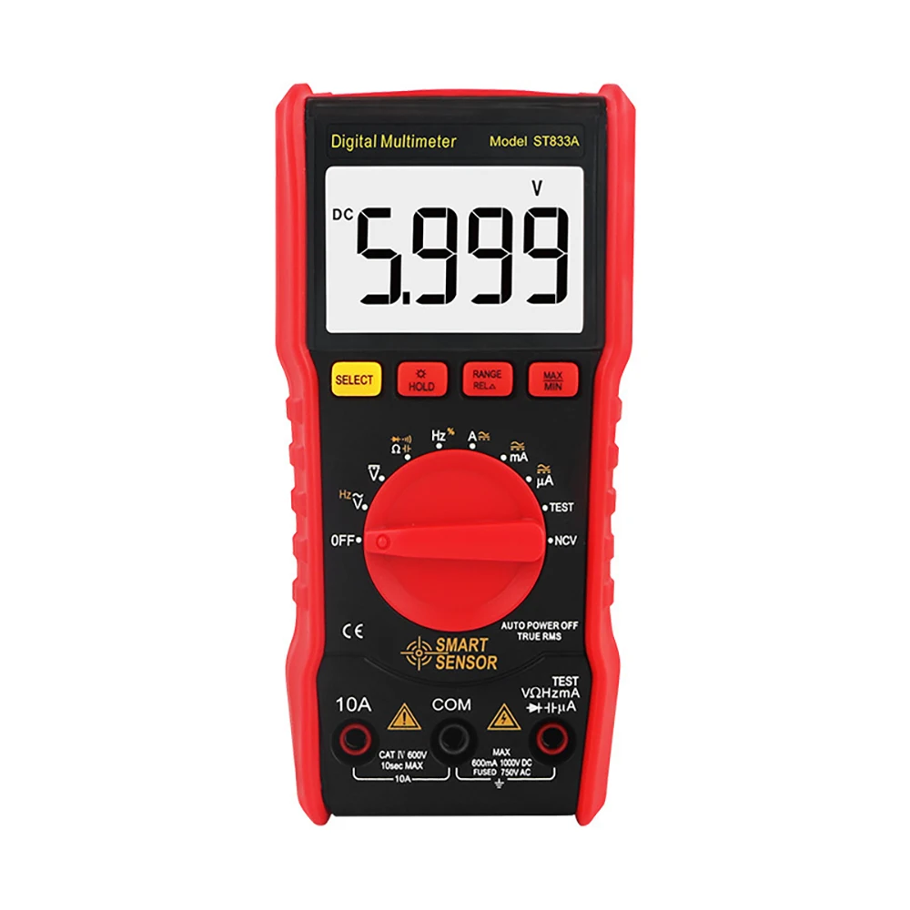 SMART SENSOR Digtal Multimeter NCV Ammeter Voltmeter True RMS AC DC Capacitance Resistance Ohm Tester Handheld Volt Tester Test