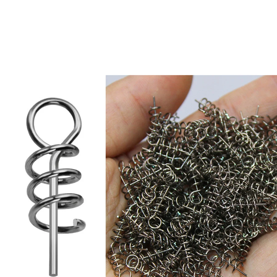 50PCS Or 100PCS fishing pins/Hook Tool Centering Pins Fixed Latch Needle Spring Crank Twist Lock for Soft Lure/Bait/Worm/Grub