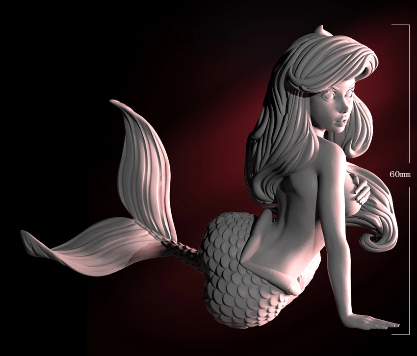60mm Resin Model Kits The Pretty Mermaid  Unpainted No Color RW-150B