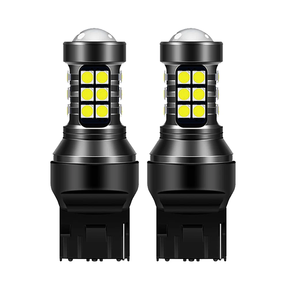 2pcs 7440 W21W T20 WY21W 1156 P21W BA15S T15 W16W 3030 LED SMD Chip Car Brake Lights Auto Reverse Bulb Parking Lamp 12V White