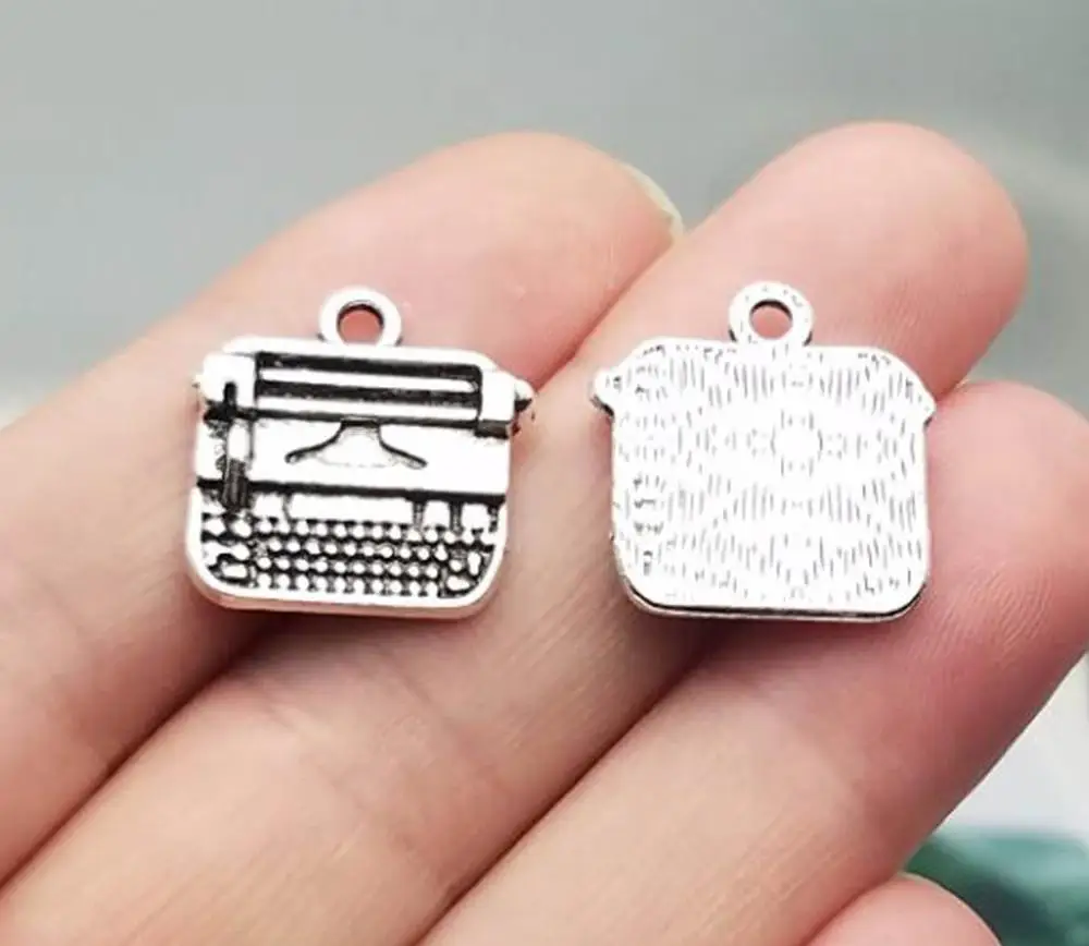 15pcs/lot--18x18mm, Antique silver plated Typewriter charms,DIY supplies,Jewelry accessories