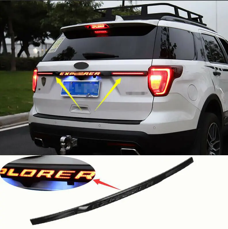 

For Ford Explorer 2015-2019 Car LED Badge Rear Trunk Tailgate Molding Trim Strip Car Accessories