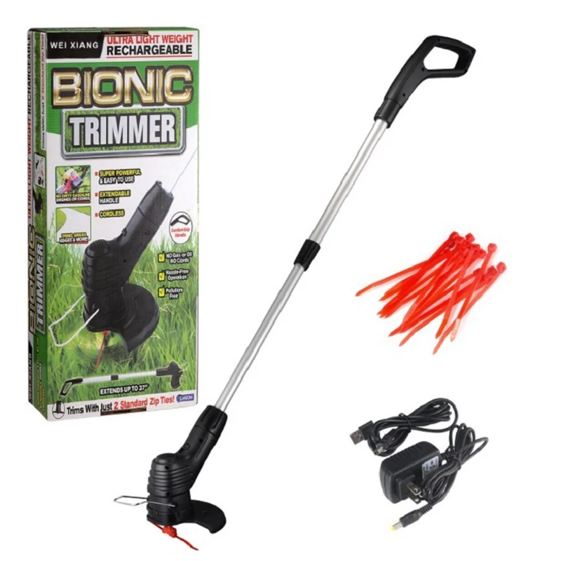 Electric Grass Trimmer Handheld Rechargeable Electric Lawn Mower Weed Eater Portable Lightweight Telescopic Mowing Machine