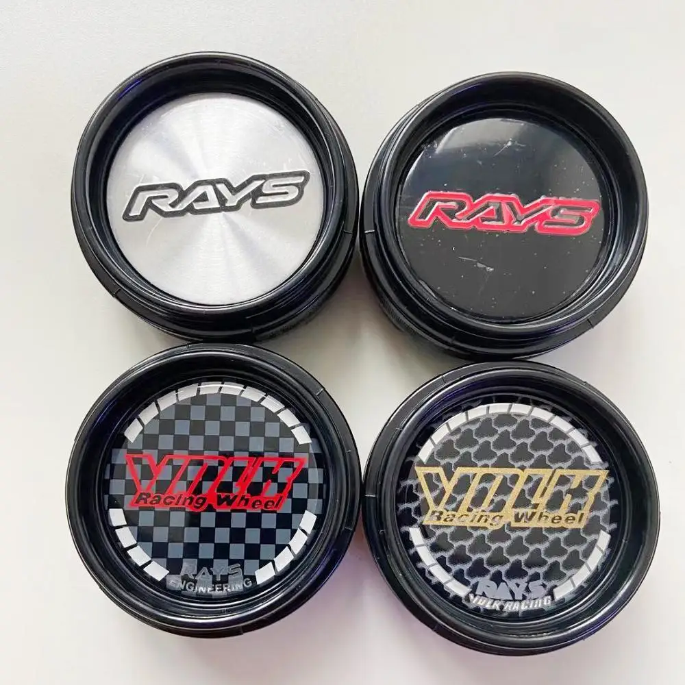 4PCS 66MM RAYS Racing Car Wheel Center Hub Caps Wheel Center Cap Rim Caps Emblems Hubcaps Badges Car Accessories