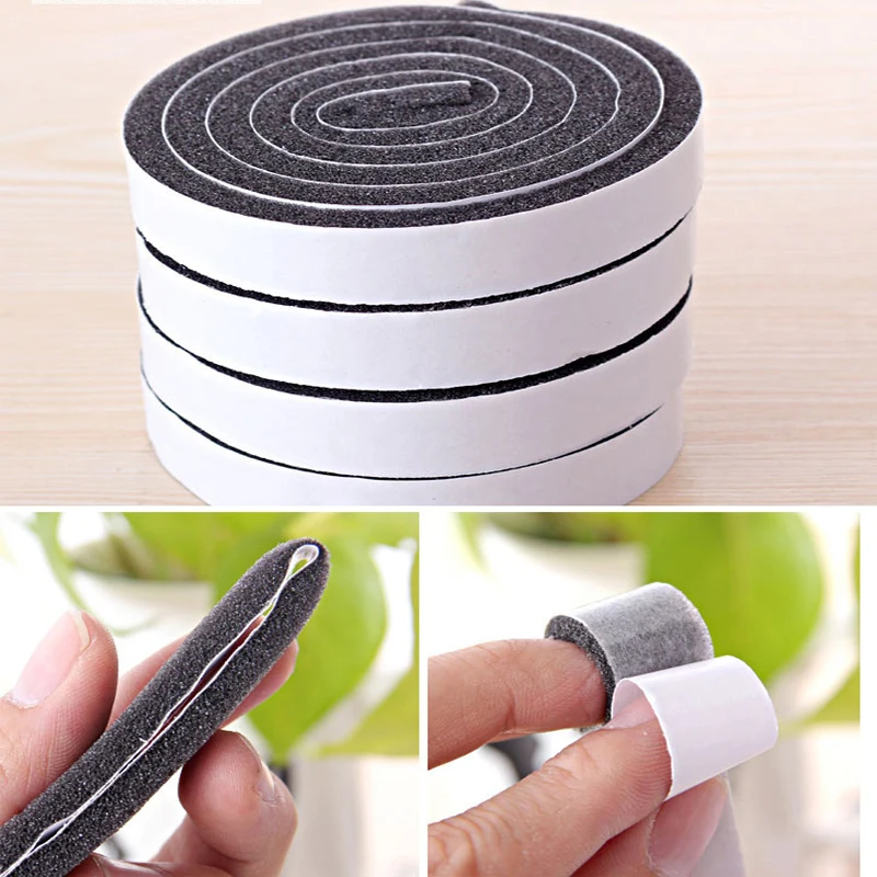 

4PCS Self-Adhesive Door Window Sealing Weather Stripping seal tape Sound Proofing Protective Foam Sponge Rubberb Band Acoustic