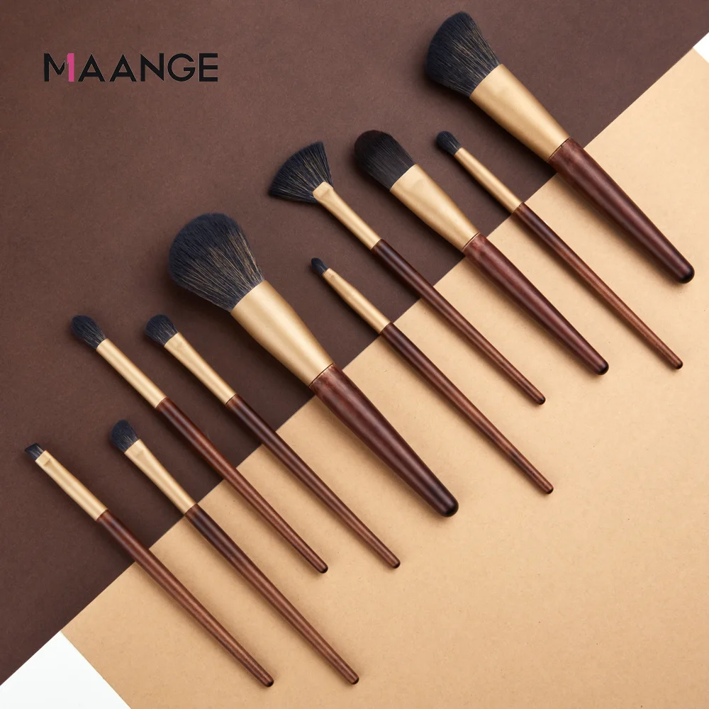 MAANGE MAANGE MAANG New Log Color 10 Makeup Brush Sets Cosmetic Tools for Foreign Trade Foundation Brush Gift for Women Hot