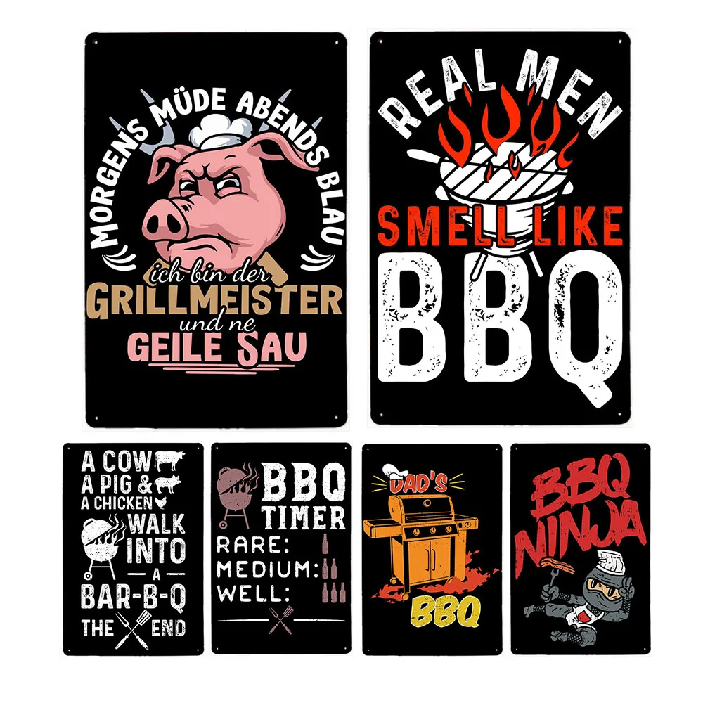 

Dad`S BBQ Area Sign Metal Art Poster Yard Outdoor Party Decoration Plate Barbecue Rules Slogan Plaque Home Decor 20x30CM