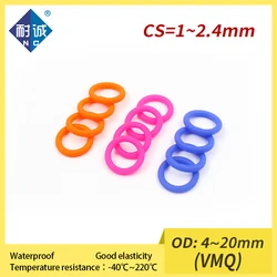 10PCS / bag multicolor thickness rubber gasket O ring CS1/1.5/1.9/2.4mm silicone rubber O-ring silicone / VMQ Sealing ring