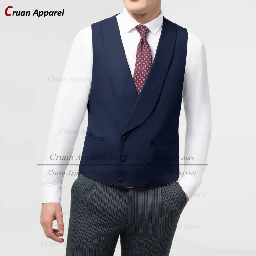 

(16 Colors) Navy Blue Suit Vests for Men Groom Groomsman Waistcoat Sleeveless Jacket Custom Formal Elegant Tuxedo Business Tops