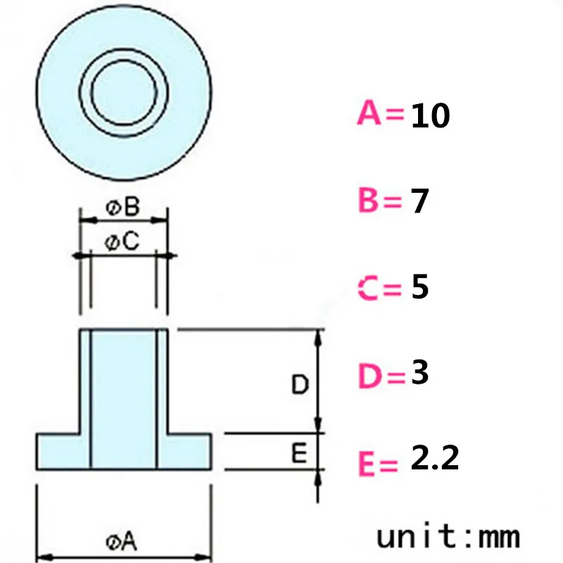 m5 plastic nylon gasket screw washer the step gasket transistorinsulation T-type washer polyamide fastener for 5mm bolt screw