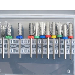 4 in 1 Tapered Safety Carbide Nail Drill Bits With Cut Drills Carbide Milling Cutter For Manicure Remove Gel Nails Accessories