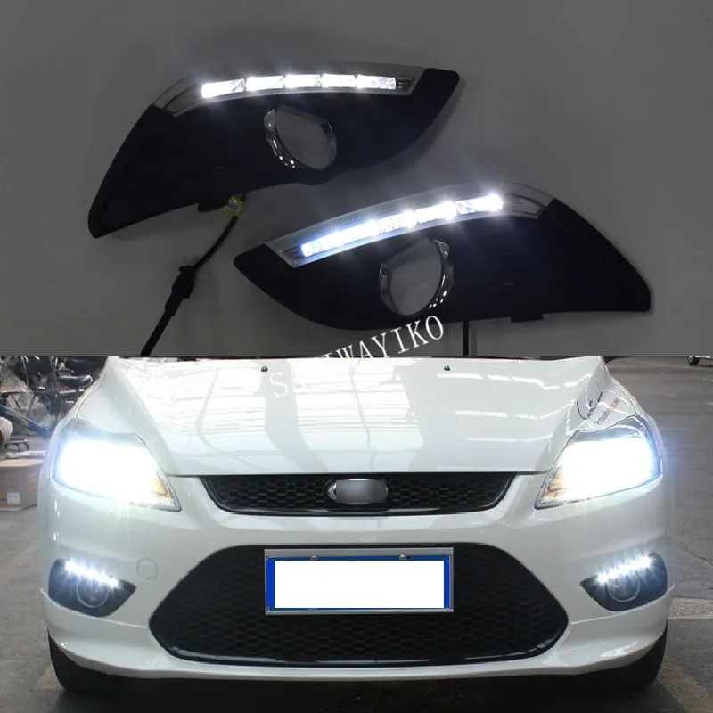 

Turn Signal 2Pcs/set Waterproof LED Daytime Running Light DRL For Focus Sedan 2009-2013 Fog Lamp Modify Fog Head white Lamp