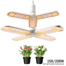 Luz LED plegable para cultivo, lámpara Phyto E27 de espectro completo SMD2835, Bombilla para cultivo de plantas de interior, lámpara para floración de jardín