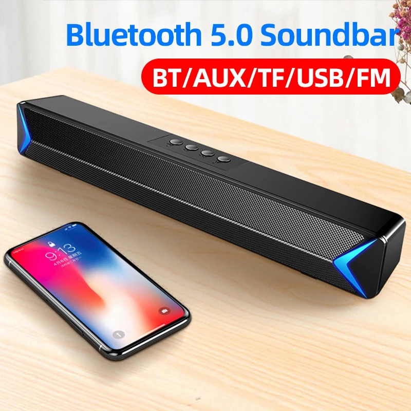 2020 TV Sound Bar AUX audio Dual Speaker Stereo surround Home Theater Surround SoundBar with Cool atmosphere light  for TV PC