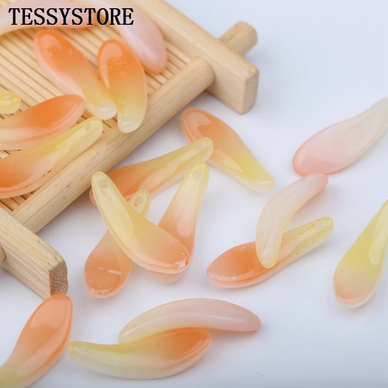 10pcs Chrysanthemum Petals Lampwork Beads Multi Gradient Color Glass Beads For Jewelry Making Bracelet Handmade DIY Accessories