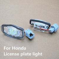 Car LED License Number Plate Lamp For Honda Jazz Fit Odyssey Stream Insight Logo CR-V FR-V Civic City Legend Accord Auto Light