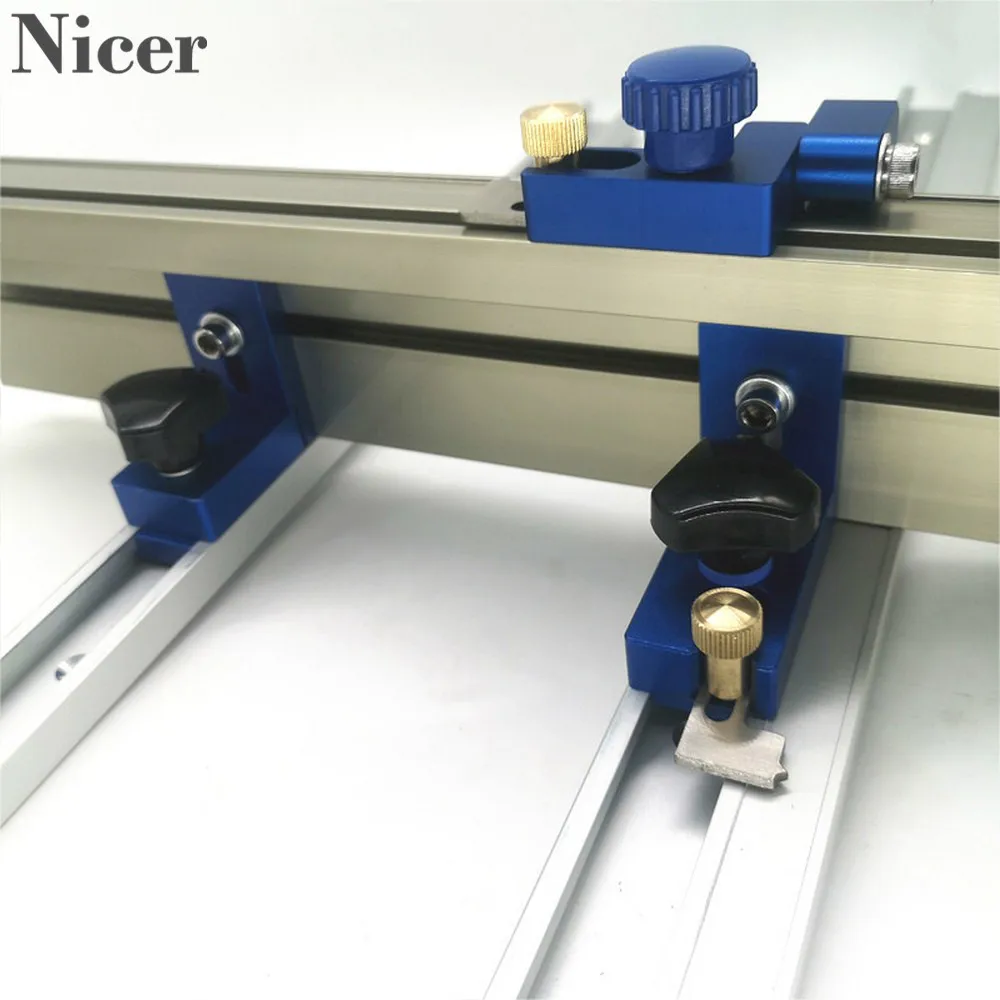 Valla de perfil de carpintería y soportes deslizantes de ranura de pista en T, Conector de cerca de calibre de inglete para enrutador de Carpintería/bancos de mesa de sierra