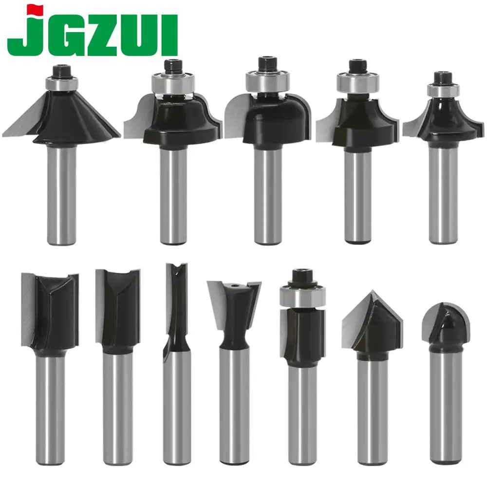 1pc 8mm Shank Round-Over Router Bits for wood Woodworking Tool 2 flute endmill with bearing milling cutter Corner Round Over