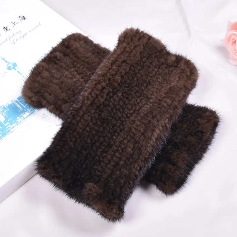 Genuine Mink Fur Leg Warmer, Knee Sleeve, Keep Warm, Knitted, High Elastic, Leg Protection, Short Boot Cover, Autumn Winter