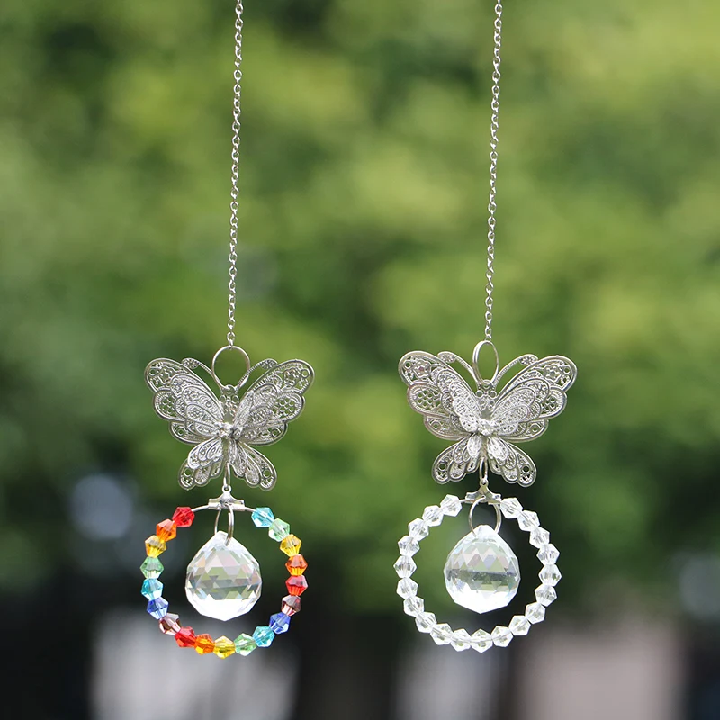 

1PCS Crystal Butterfly Suncatcher Rainbow Maker Window Hanging Ornament Christmas Gift Home Wedding Decoration