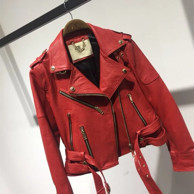

Leather Jacket Women 2020 Spring Autumn Real Sheepskin Leather Coat Slim Motorcycle Jackets Streetwaer Chaqueta Mujer
