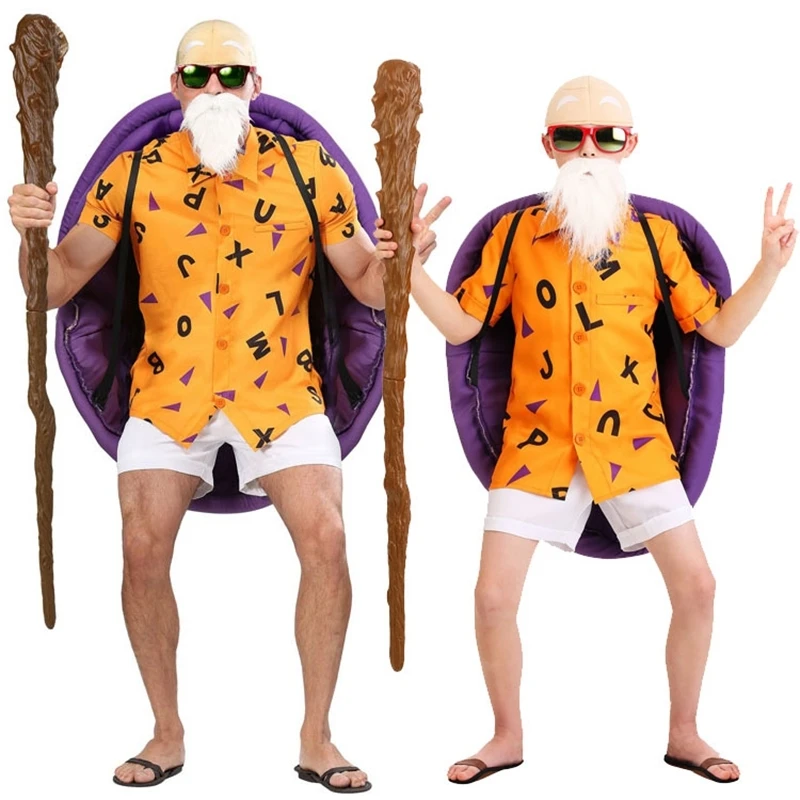 

Anime Master Roshi Cosplay Costumes Kame Sennin Adult Men Practice Suit Cosplay Prop Full Set Halloween costumes