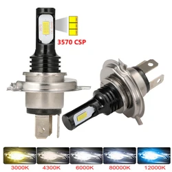 2Pcs H4 H7 H11 H8 H9 9006 HB4 H1 9005 HB3 Mini LED Car Headlight Bulbs Lamp CSP Chip 12000LM Auto Fog Lights 6000K 8000K 4300K