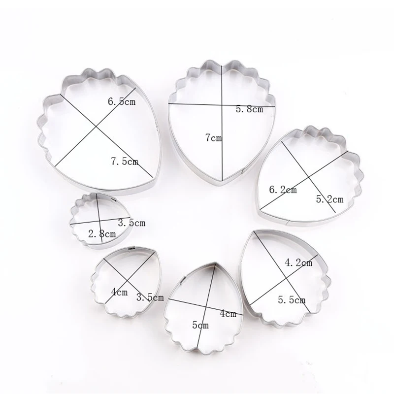 7pcs/set Stainless Steel Peony Flowers Petal Cookie Cutter Mold Pastry Mould Sugarcraft Cake Decorating Tool Cake Tool