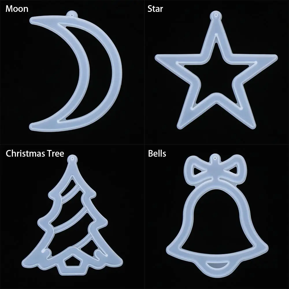 Epoxy Bells Jewelry Making Tools Merry Christmas Resin Pendant Hanging Tags Silicone Mould Christmas Resin Mold Xmas Molds