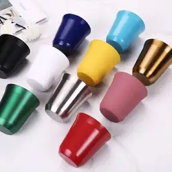 Espresso Mugs 304 Stainless Steel Coffee Cups Insulated Double Wall Dishwasher Safe 80ML160ML Set Of 2 Small Capacity Insulation