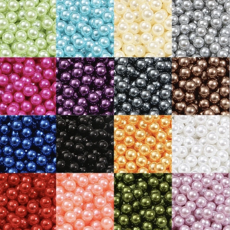 3/4/6/8/10mm Round Multi Color No Hole Acrylic Imitation Pearl Without Holes Beads For DIY Decoration Craft Jewelry Making charm