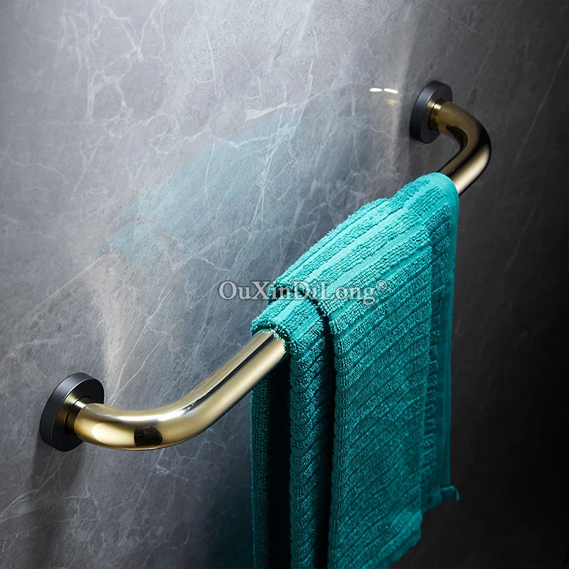 1PCS Brass Gold Straight Non-slip Safety Support Grab Bar Handle Bathroom Rail Tub Handrail for Elder Anti-slip Handle Grip