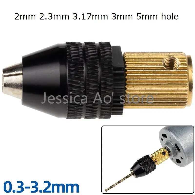 2-5mm Hole DIY Electric Hand Drill Chuck 0.3-3.2mm Motor Parts Connection Chuck Micro Drill Clamp for Electric Mill