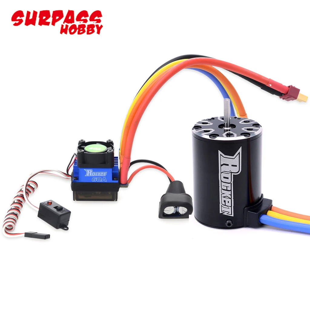 SURPASS HOBBY Rocket 540 Brushless Sensorless 900W Motor 45A/60A 2-4S BEC ESC For 1/10 Rc Car Trucks SCT Traxxas HSP Wltoys