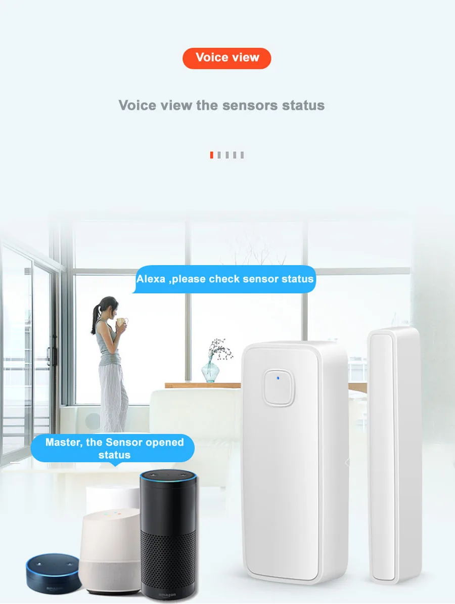 Tuya Wifi Deur Sensor, Smart Deur Open/Gesloten Detectoren, smart Leven App Wifi Raam Sensor Werken Met Alexa,Google Thuis