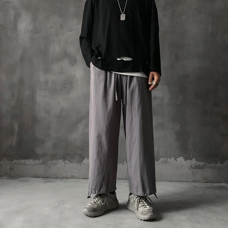 Men's China Style Straight Trousers Solid Comfortable Loose Wide Leg Pants M-5xl Joggers Men Cargo Pants Men New 2022