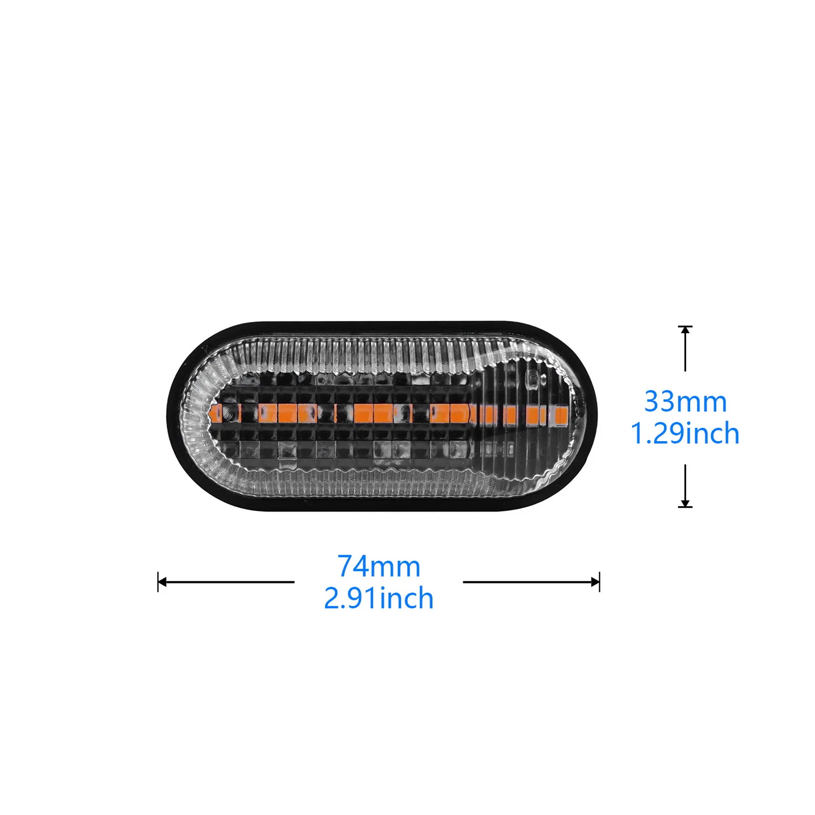 ANGRONG 2X عدسة واضحة LED مؤشر العلامات الجانبية ضوء العنبر لهوندا سيفيك CRX Prelude S2000 AP1