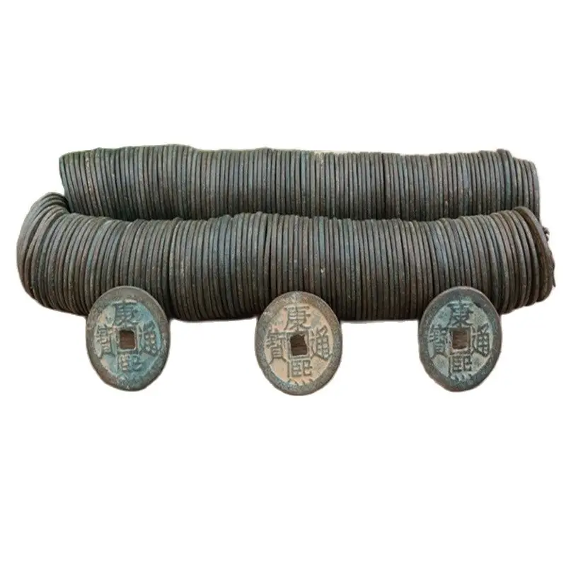 100 Bronze Coins And A String Of Kangxi Tongbao From Rural China