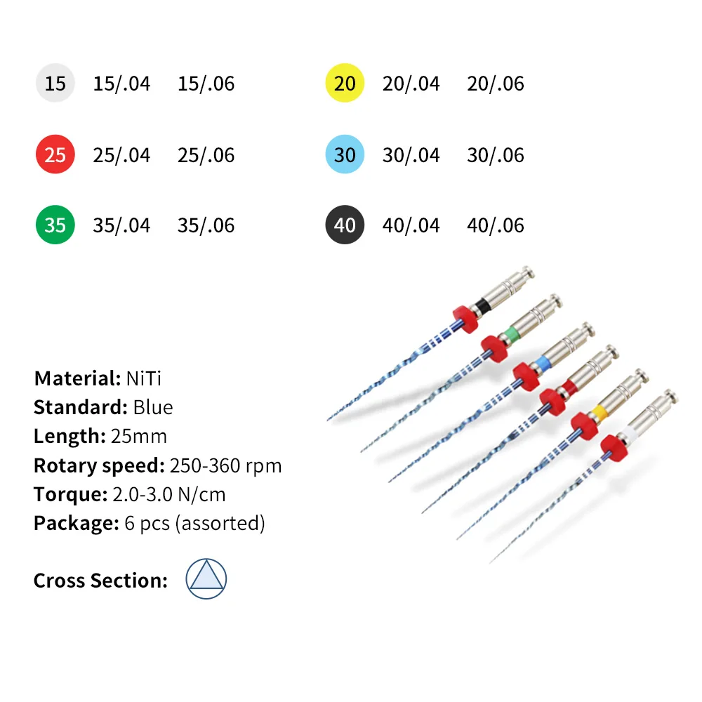 6 sztuk/pudło Dental Endo V niebieski kanał korzeniowy pilnik obrotowy Niti aktywowane ciepłem pilniki niklowo-tytanowe zastosowanie silnika