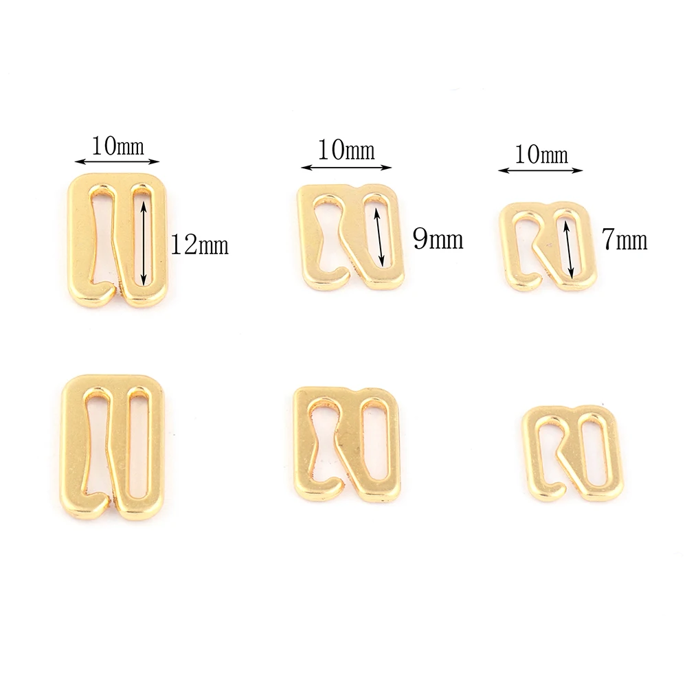 7mm-12mm Gold metal Slider Adjuster G Hooks Detachable Buckle making Camisole Lingerie Swimwear Bra Strap Clothing accessories