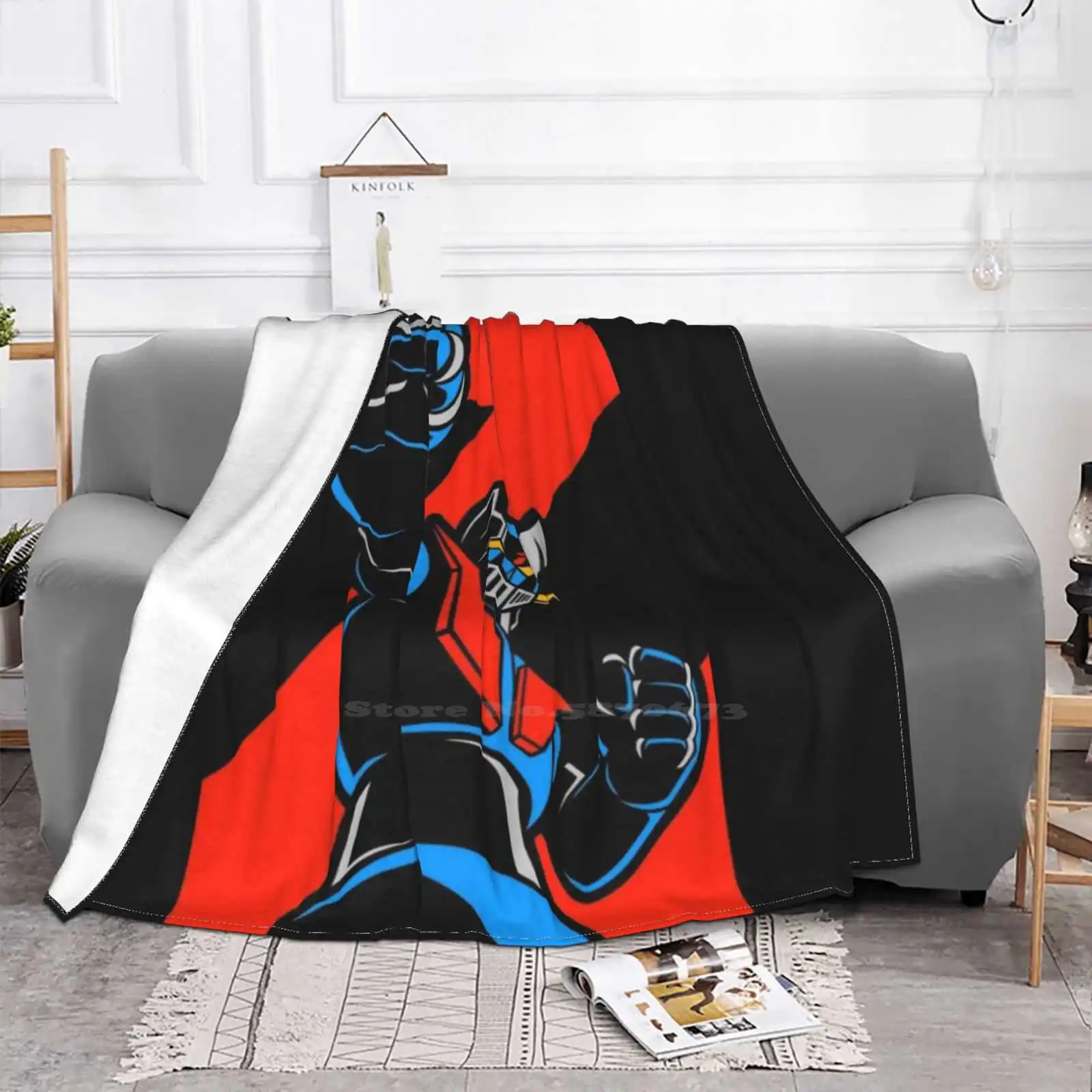 151 Z Jap New Arrival Fashion Leisure Warm Flannel Blanket Z Mazinga Koji Go Nagai Super Robot Punch Zeta Fanart Vertor Art