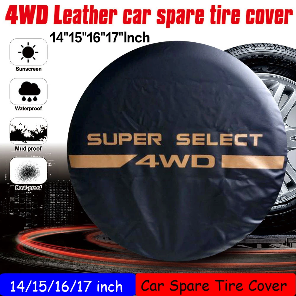 14 15 16 17Inch 4WD Waterproof Dustproof PVC Leather Spare Wheel Tire Cover Case Protector For Mitsubishi Pajero for Car Styings