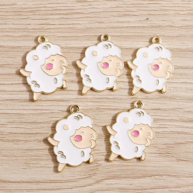 10 Stück Cartoon-Tier-Charms für die Schmuckherstellung, Emaille, Panda, Kaninchen, Katze, Hund, Elefant, Charms-Anhänger für Halsketten, Ohrringe, Geschenk – Detail 17