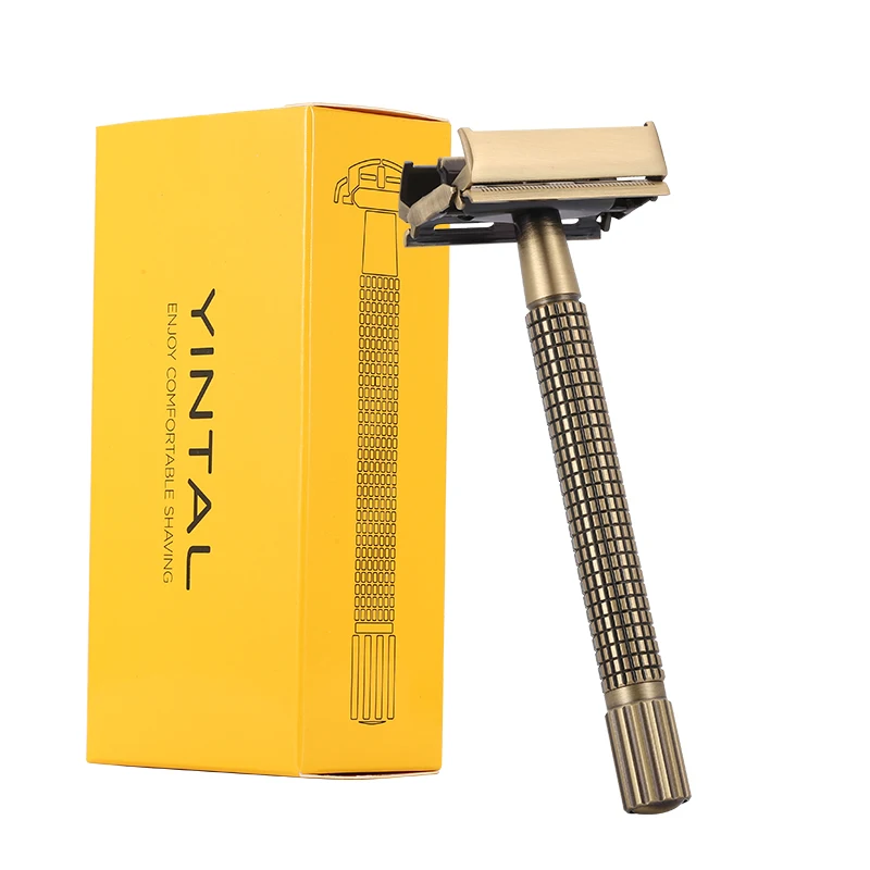 Safety Razor Long Handle Brass Men's Shaving Classic Double Edge Razors Men Shaving