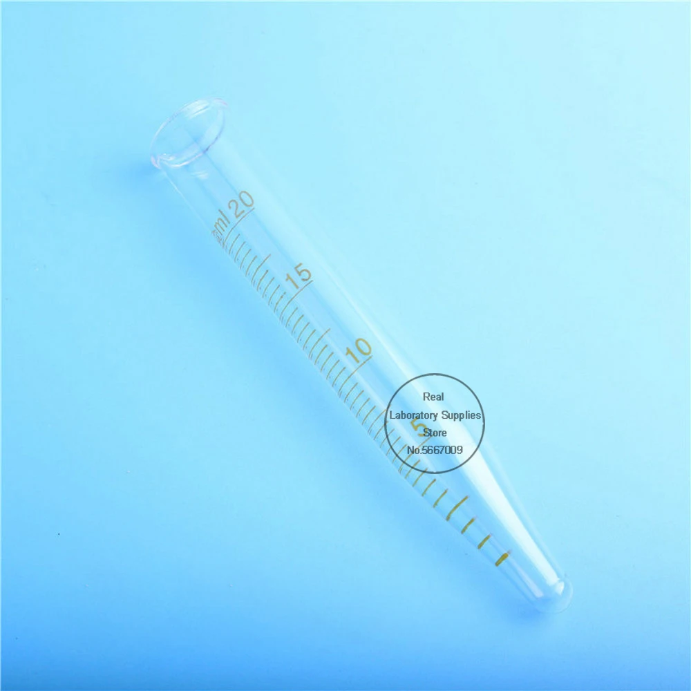 10pcs/lot Lab Graduated V-shape bottom 5ml 10ml 15ml 20ml  glass Graduated centrifuge tube