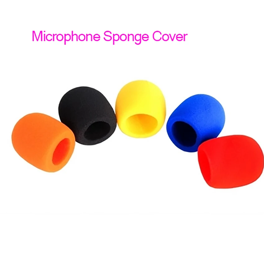 5pcs/pack Universal Handheld High Density Mic Accessories Sponge Cover, Windproof Dustproof KTV Bar Microphone Sponge Cap